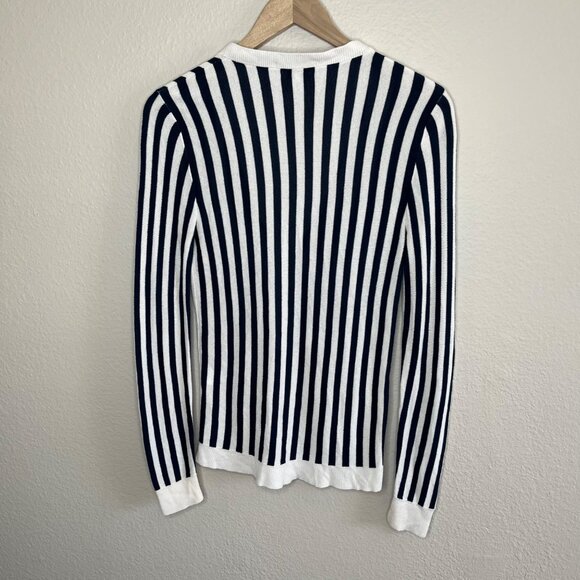 Kule The Jax Cardigan Navy & White Striped Preppy Knit Sweater XS - Picture 6 of 11